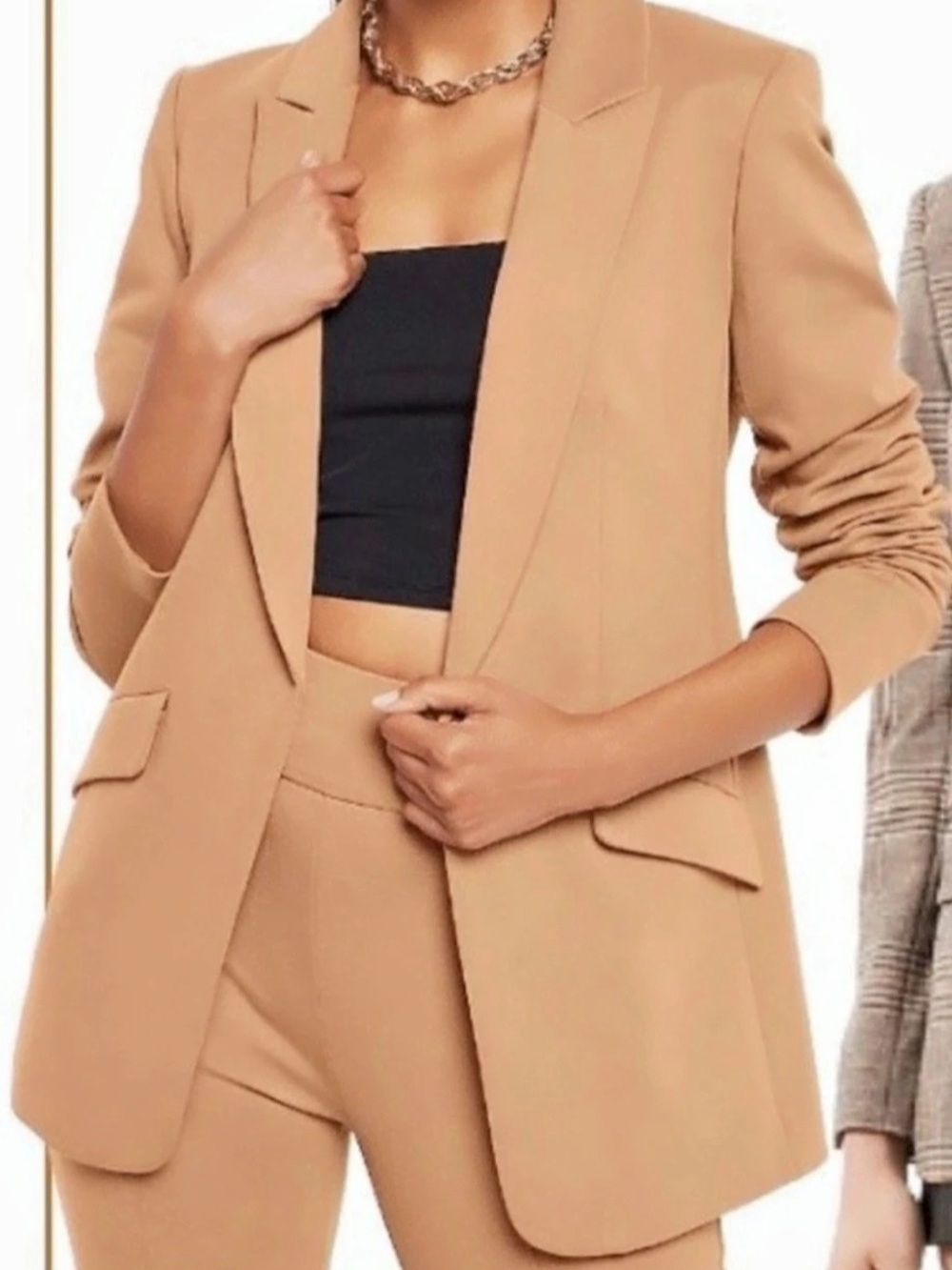 Express- Columnist Studio Stretch Twill Open-Front Blazer